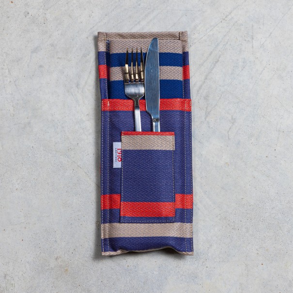 Etui à serviette et à couverts enduit
