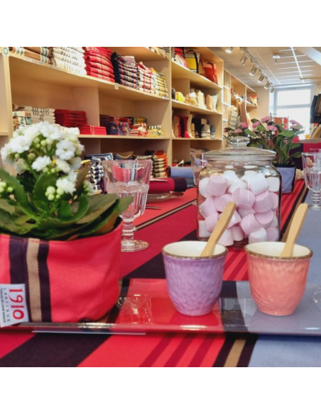 Nappe coton bio Ramuntxo laurier rose