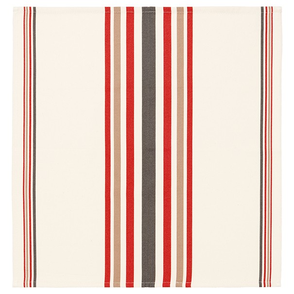 Serviette de table coton bio Mante Havane/Rouille