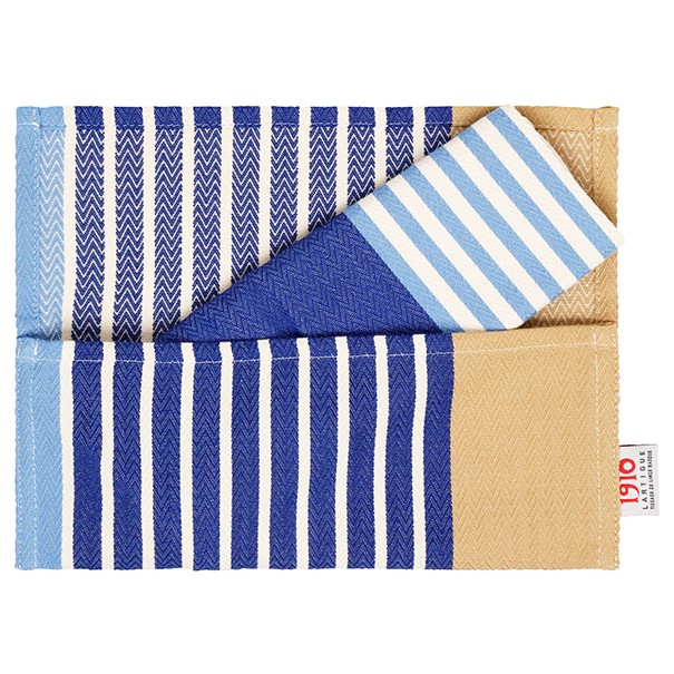 Etui serviette de table coton bio Elaia Bleu