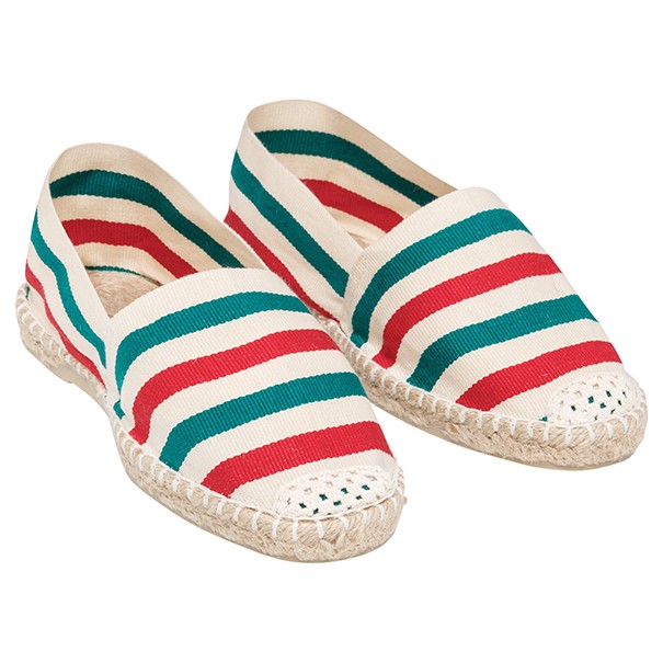 espadrilles basque Euskal rayures blanches rouges et vertes