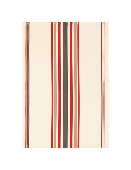 Torchon coton bio Mante Havane/Rouille