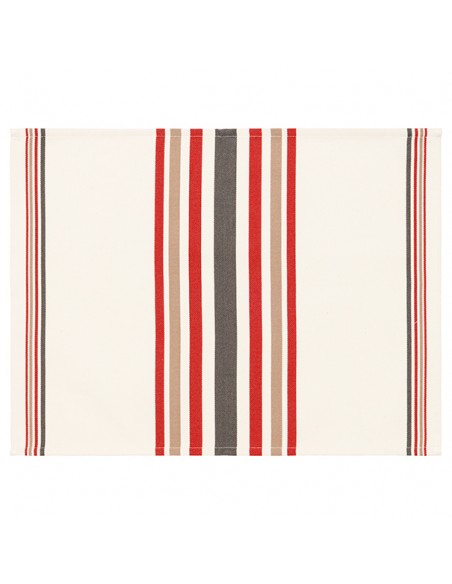 Set de table coton bio Mante Havane/Rouille
