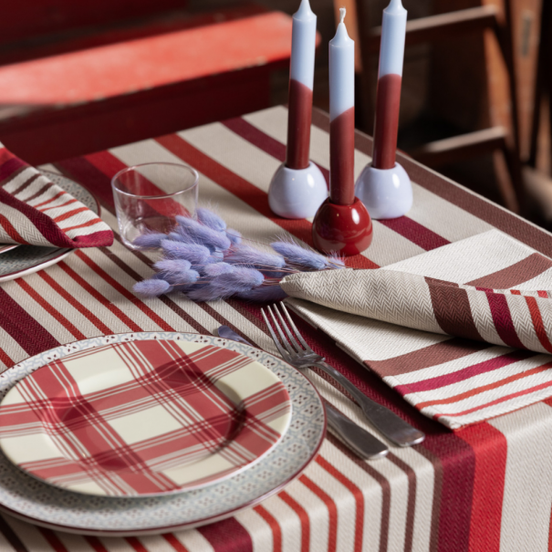 Nappe coton bio - tissage chevron