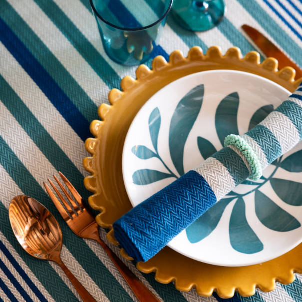 Nappe coton bio - tissage chevron