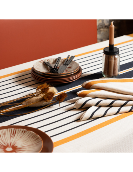 Mantel de algodón - Tejido en espiga