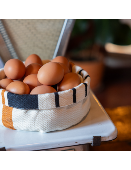 Cesta redonda de pan de algodón