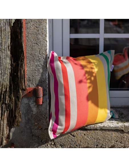 Housse de coussin carré coton bio sergé