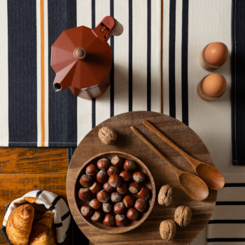 Cotton table runner Haize ecru