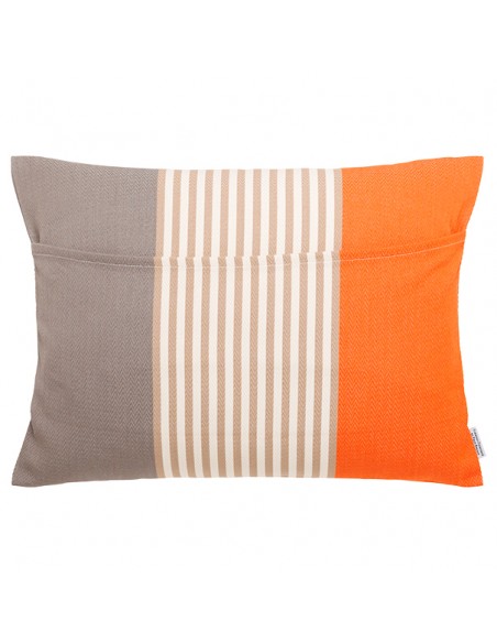 Coussin rectangulaire coton bio chevron déhoussable