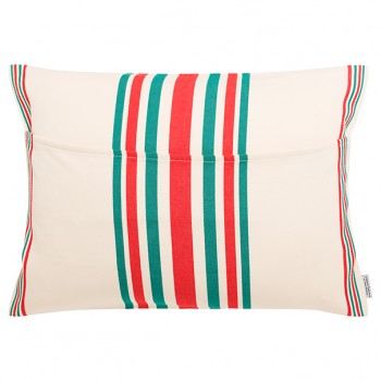 Cojín rectangular algodón Mante Rouge/Vert 2