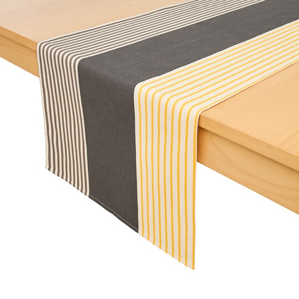 Chemin de table, jeté de table enduit, Elaia havane