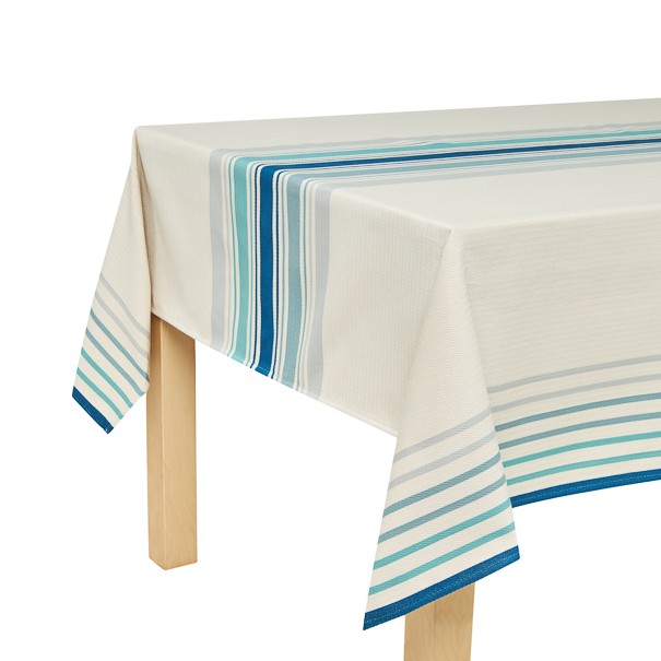Coated tablecloth Xana bleu