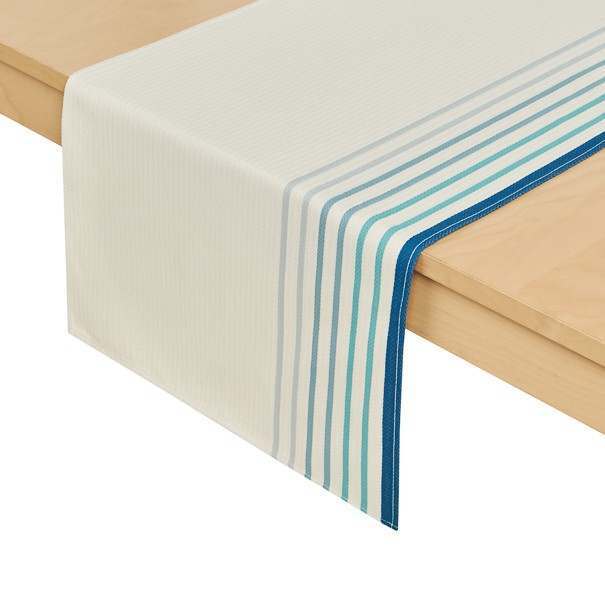 Jeté de table, chemin de table, coton bio, Xana Bleu