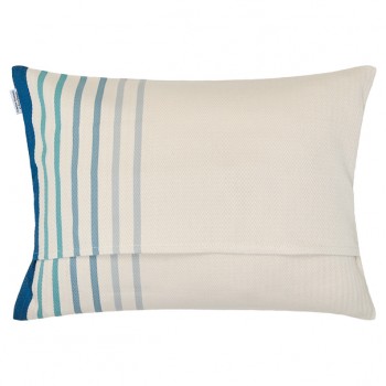 Housse de coussin ou coussin déhoussable, coton bio, Xana Bleu 2