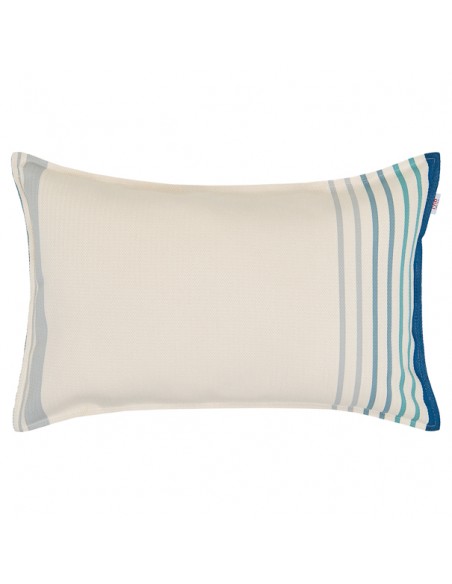 Housse de coussin ou coussin déhoussable 4*70cm, coton bio, Xana Bleu