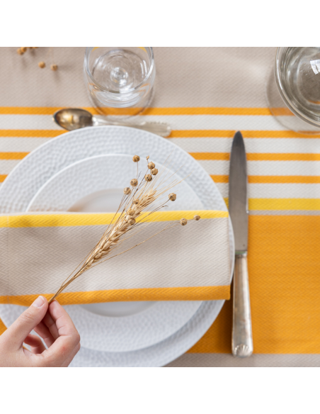 Cotton tablecloth - Herringbone weave