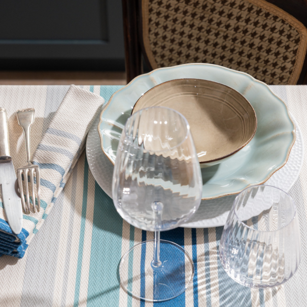 Organic cotton tablecloth - chevron weave