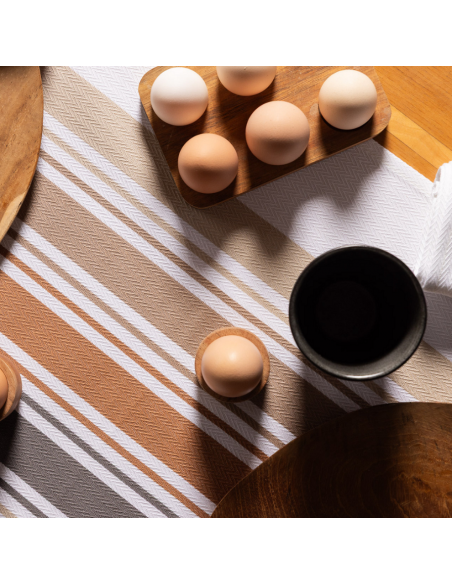 Organic cotton tablecloth - chevron weave
