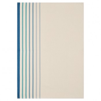 Tela por metros, ancho pequeño, algodón orgánico chevron, Azul Xana