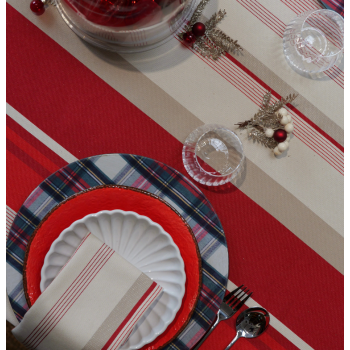 Serviette de table en coton bio Johana Rouge