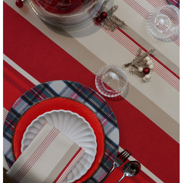 Cotton hemmed napkin Johana Red