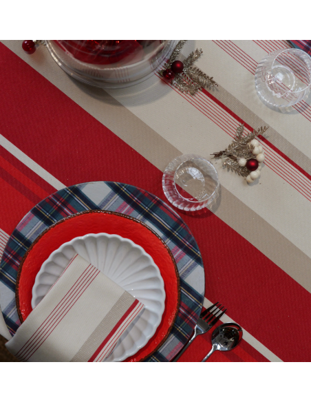 Servilleta con dobladillo de algodon Johana Rojo