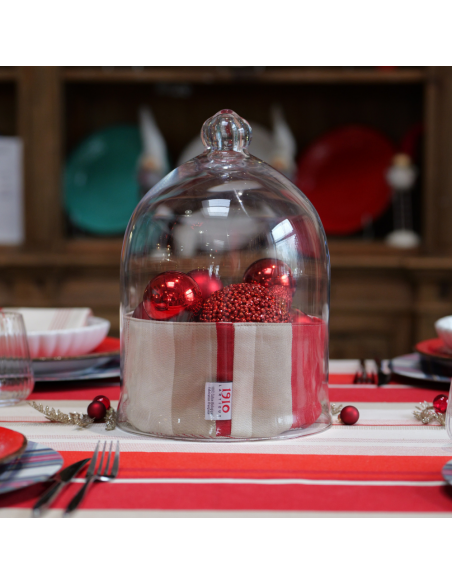 Cesta redonda de pan de algodon Johana rojo