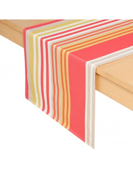 Chemin de table coton bio Iluna Corail