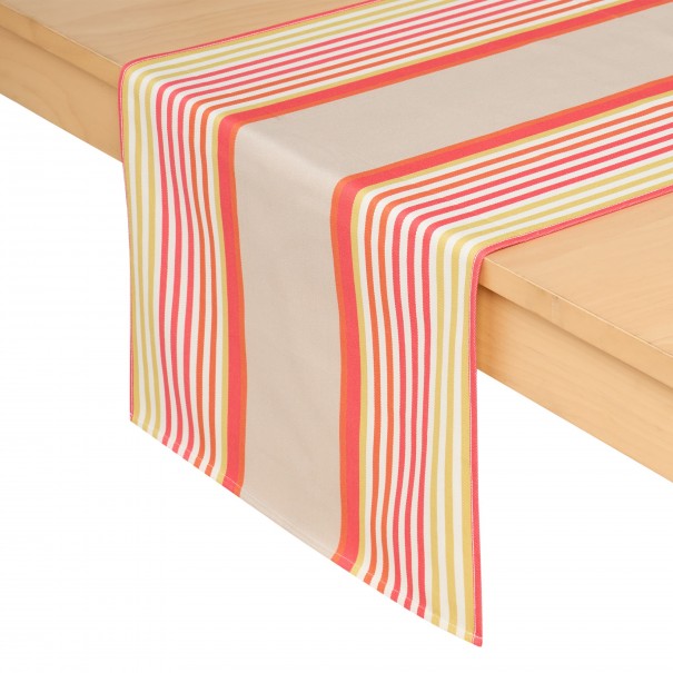 Cotton table runner Iluna Corail
