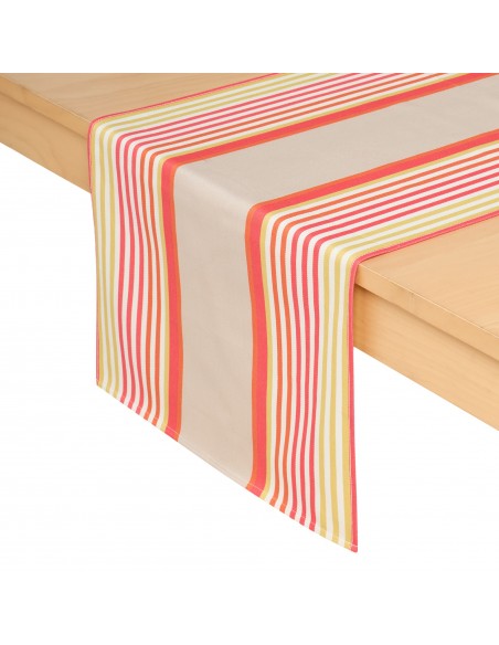 Chemin de table coton bio Iluna Corail