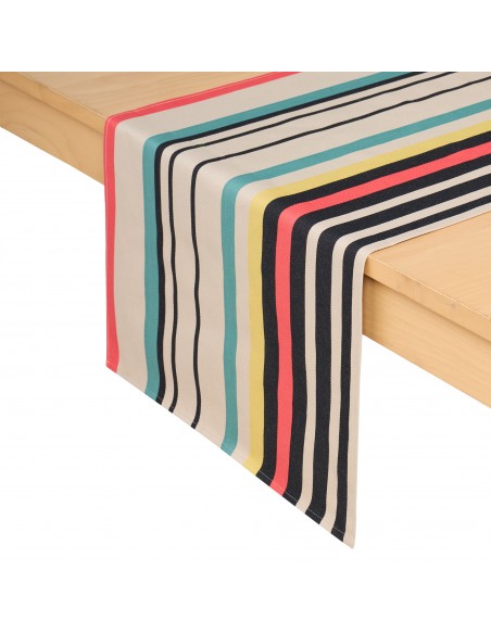 Cotton table runner Olatz Noir