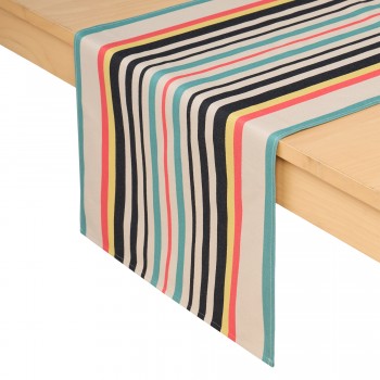 Chemin de table coton bio Olatz Noir 2