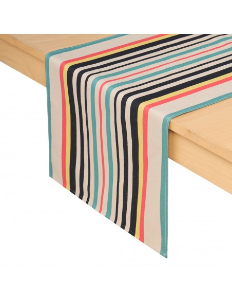 Cotton table runner Olatz Noir