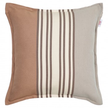 Housse de coussin carré coton bio sergé Eneko Etain