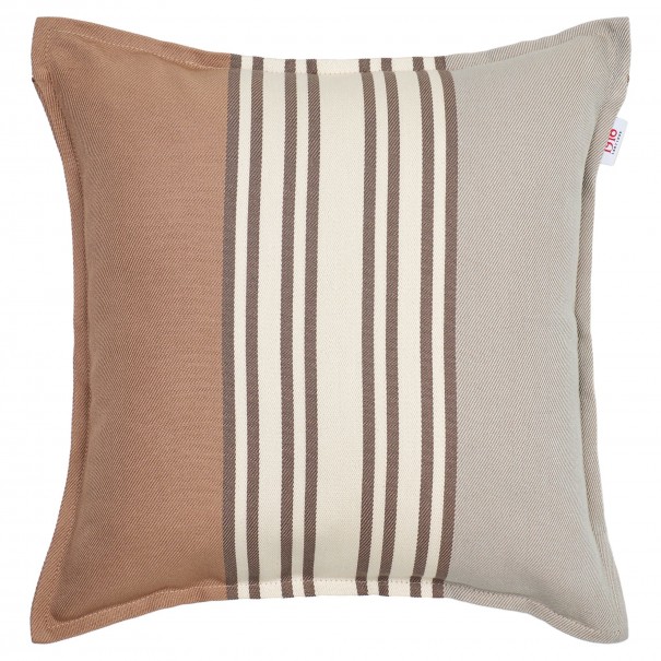 Housse de coussin carré coton bio sergé Eneko Etain