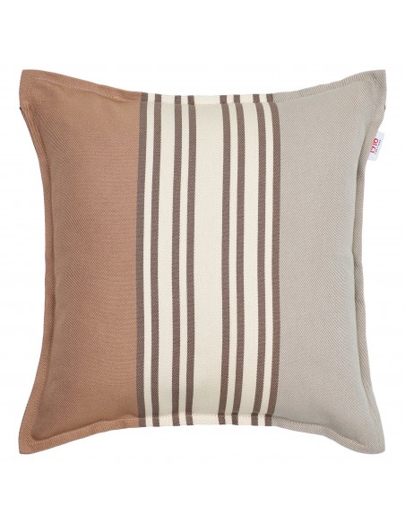 Housse de coussin carré coton bio sergé Eneko Etain