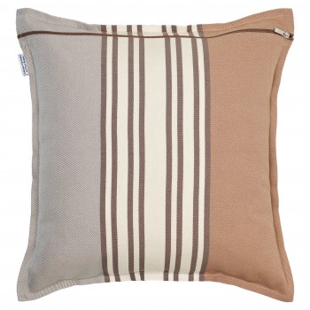 Housse de coussin carré coton bio sergé Eneko Etain 2