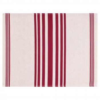 Cotton hemmed placemat Marra raisin