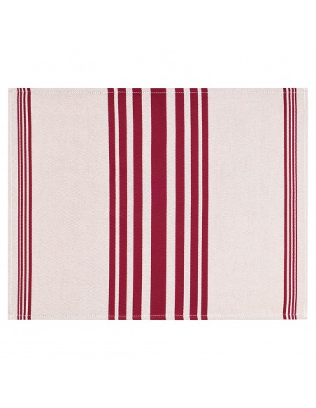 Cotton hemmed placemat Marra raisin