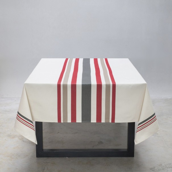 Nappe coton mante havane/rouille