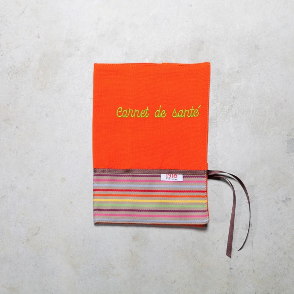 Housse carnet de santé orange
