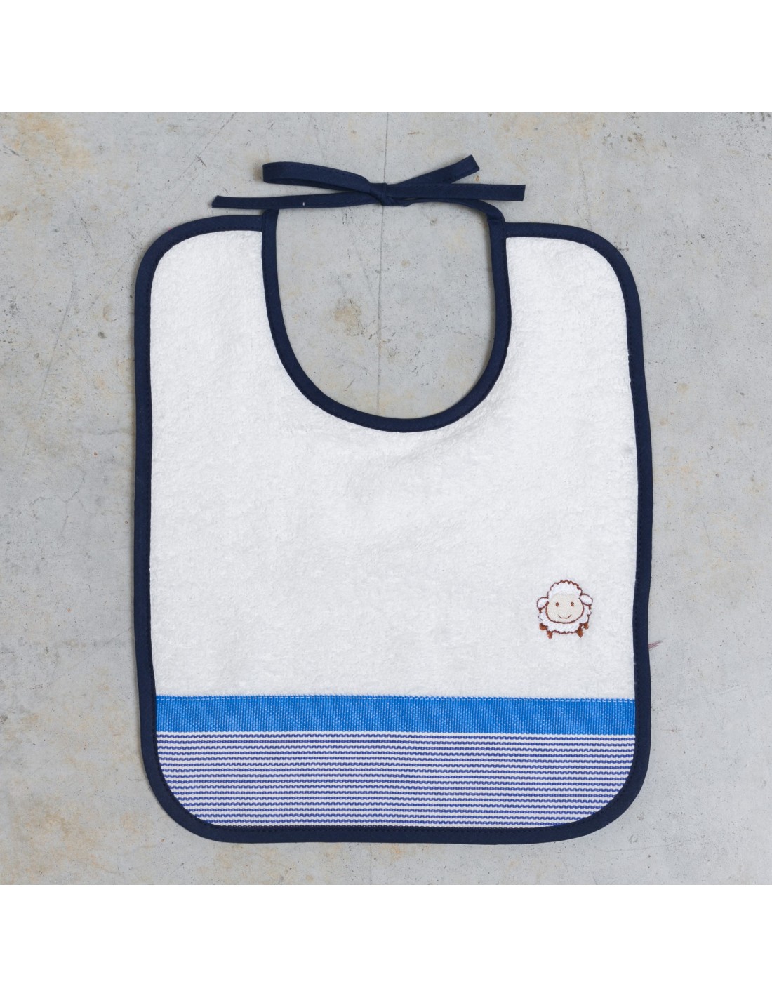 Bavoir Bebe Enfant Eponge Ecru Basque Peyo